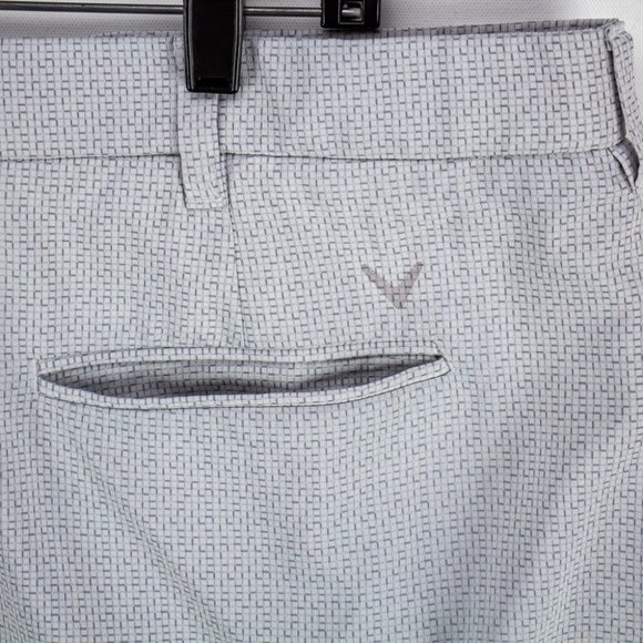 Callaway | Men's Flat Front Golf Shorts Size 44 Tall Opti-Dri White Gray - Picture 9 of 10